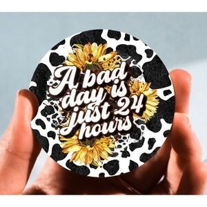 Set‎ of 2 Car Coasters, A Bad Day Is Just 24 Hours Car Coaster, Neoprene Coaster